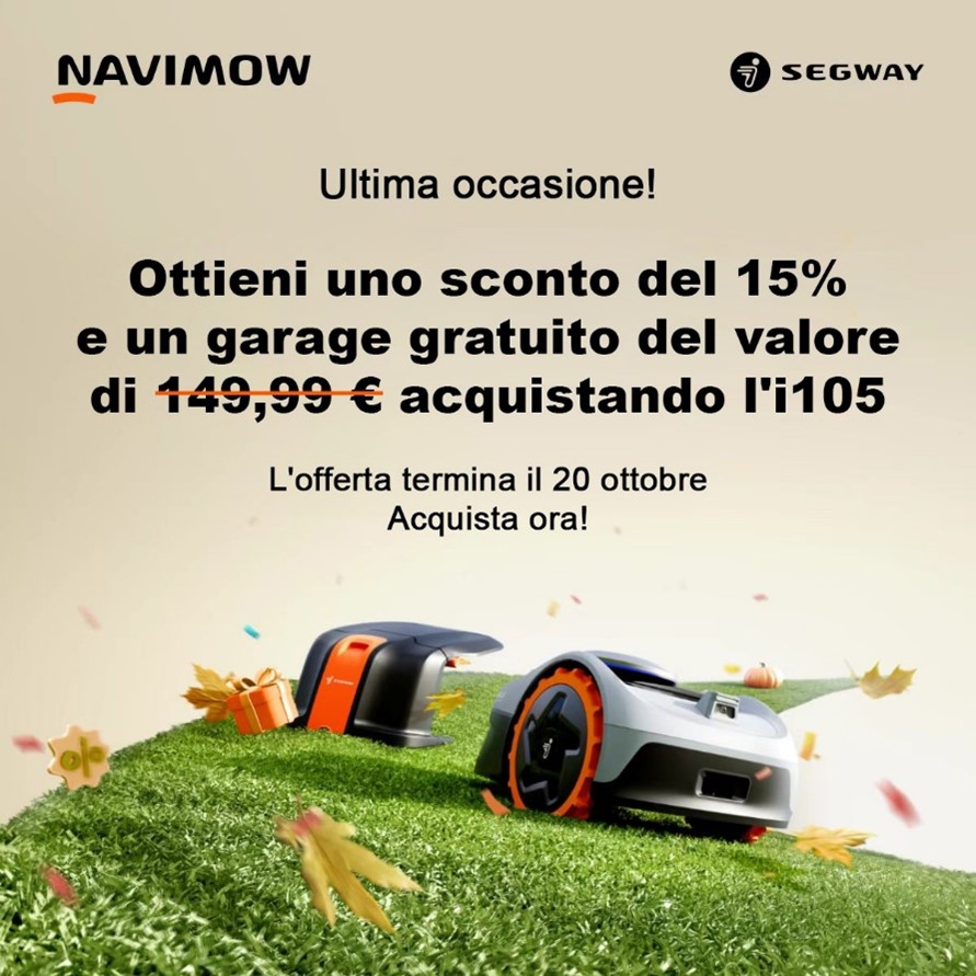 Taglio intelligente e senza sforzo: Navimow i105 in promozione per due settimane a ottobre